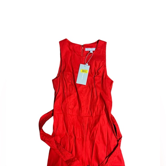 ✓ANTONIO MELANI Adelaide Linen Tie Front Cropped Jumpsuit in